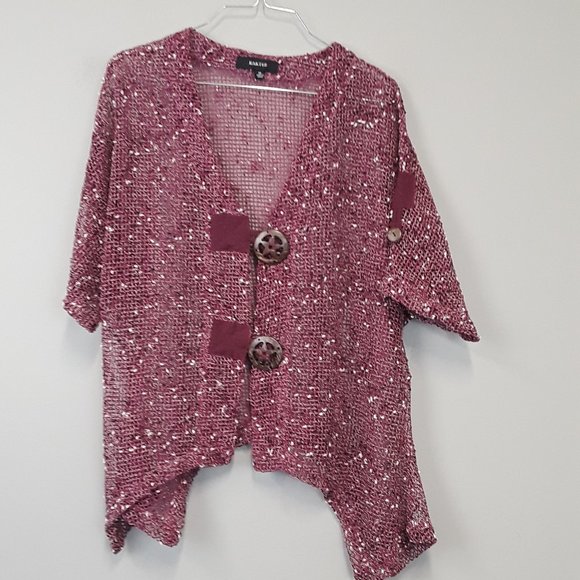 Kaktus Sweaters - Kaktus uneven Open Knit lagenlook Cardigan